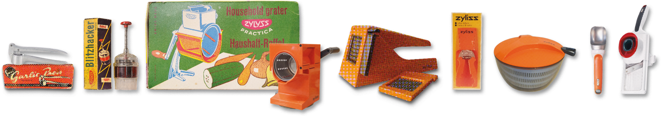 Line up of vintage Zyliss products